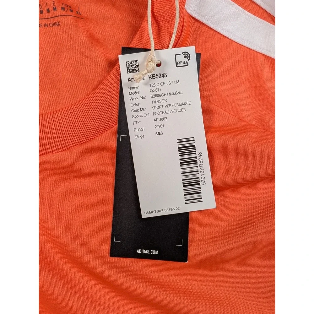 Adidas Tiro 23 Goalkeeper Jersey Mens Medium Orange Soccer Long Sleeve KB5248